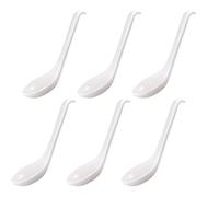 6Pcs Soup Spoon Ramen Noodle Soup Ladle White Soup Spoons Sturdy and Durable Asian Dinner Spoon Easy Clean Dishwasher Safe