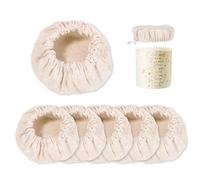 6pcs Sourdough Starter Jar Cloth Covers, Cotton Bread Fermentation Cover Elastic Cloth Jar Covers Unbleached Reusable Cloth Lid/Cap Sourdough Proofing Bowl Cover Baking Supplies for 3-4 Inch Jar Mouth