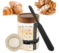 6Pcs Sourdough Starter Jar Kit, 1000ml Sourdough Starter Jar with Scraper, Feeding Band, Cloth Cover Heat Resistant 34oz Sourdough Starter Container for Fermenting Preserves, Sauerkraut (1000ml/6pcs)