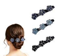 6PCS Sparkling Crystal Stone Braided Hair Clips, Rhinestone Hair Clips Hair Braid Clips Easily Braided Hair Bands, Shiny Rhinestone Hair Clip for Women and Girls (3PCS-A)