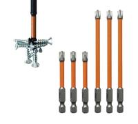 6pcs Special Cross Screwdriver Bit Set for Electrician, FPH2 Slotted Bits with Alloy Steel HRC63 Hardness, Magnetic Tips, Sandblasted Anti-Rust Finish, 65mm and 110mm Lengths