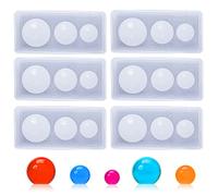 6PCS Sphere Resin Molds for Beads, TuNan Small Silicone Ball Epoxy Resin Casting Mould for Necklace Pendant Earrings Keychain Jewelry Making DIY Art Craft
