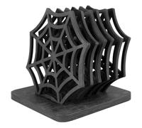 6Pcs Spider Web Coasters & Base Black Spider Web Halloween Decoration Coasters Gothic Halloween Table Mats for Home Office Party Decor 7Pcs/Set