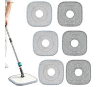6Pcs Spin Mop Heads Replacement for Minky Mop, Square Spin Mop Pads Refills | for Minky Mop Head Replacement / True&Tidy SPIN-800 TrueClean Mop Spin Mop & Bucket System, Washable Reusable Microfiber Pads