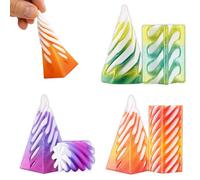 6Pcs Spiral Cone Fidget Toy, 3D Printed Fidget Toys, Stress Relief Toys for Desk Decorations, Fidget Toys for Kids and Adults, Multi-Shape Fidget Cone for Present (Orange, Purple, Green)