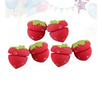 6Pcs Sponge Hair Curler Sponge Hair Curling Ball, Strawberry Curly Hair Ball Simple Hairdressing Tools, Strawberry Heatless Curlers, Strawberry Foam Rollers for Women Home Use (Red)