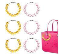 6Pcs Sport Charms for Bogg Bag Cute Charms for Bogg Bag Accessories Wooden Beads Baseball Softball Soccer Basketball Football Bag Charms Compatible with Simple Modern HandBag Backpack Beach Bag
