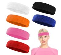 6Pcs Sports Headbands for Women, LIUCONGBD Multiple Colour Moisture Athletic Sweat Bands, Non-Slip Elastic Sweatbands for Yoga Tennis Running Basketball Working Out Exercise Gym Football Fitness