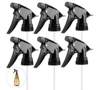 6PCS Spray Bottle Replacement Nozzles - Reusable Heavy Duty Trigger Sprayer Head with Mist Spray & Stream Sprayer, Fits Standard 28/400 Neck 32oz, 16oz, 8oz Bottles for Cleaning, Gardening (Black)