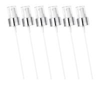 6Pcs Spray Cap for The Ordinary Glycolic Acid Nozzle, Fine Mist Bottle Top | Food-Grade PP Trimmable Tube, Uniform Spray for Toner, Perfume & Skincare, Bright Silver Replacement Parts