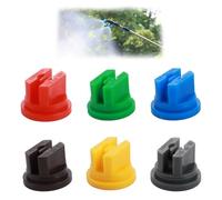 6Pcs Spray Nozzles Spraying Tip Assorted Set 110 Degree Flat Fan Shape 0.15-0.6mm Pore Replacement Nozzles Plastic for Knapsack Spraying Weed Killing in Agriculture Forestry