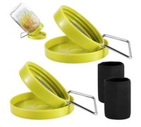 6pcs Sprouting Lid Kit, Mason Jar Sprouting Lids Wide Mouth Seed Sprouting Jar Lids Draining Stand with Tray and Blackout Sleeve for Growing Broccoli Seeds Alfalfa Mung Bean Sprouts
