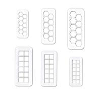 6PCS Square Cookie Cutter Set, Geometric Multi-Cutter for Baking, Square Fondant Cutter, Cookie Cutter, Cutters, Includes 2 Size Biscuit Cutters for Cake Decorating Fondant