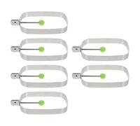 6pcs Square Egg Ring Mold Stainless Steel with Foldable Handle