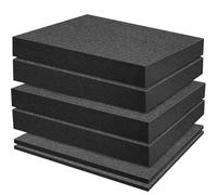 6PCS Square Foam Cube, Pick Apart Foam Insert, Black Cushion Pick and Pluck foam Insert for Board Game Box Cases Storage Drawer, Tool Box foams(4 PCS 400 x 300 x 50 mm/2 PCS 400 x 300 x 10mm)