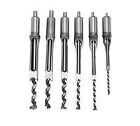 6Pcs Square Hole Drill Bit Different Sizes 5/8 9/16 1/2 3/8 5/16 1/4,HRC 48-50 Hardness Drill Bit Tools Steel Mortising Chisel Drill Bit Set 0.7inch Support Diameter