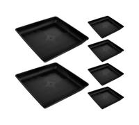 6pcs Square Plastic Paving Slab Mold 12x12 in Black DIY Form