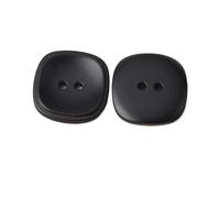 6Pcs Square Resin Buttons, 17mm to 30mm, Black, 17mm