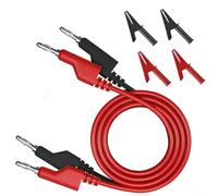 6Pcs Stackable Banana Leads with Clips, 3.3ft Flexible Testing Line 1000V 15A for Multimeter, Compatible with Sockets and Lab