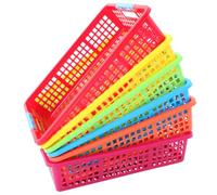 6pcs Stackable Plastic Classroom Storage Basket for A4 Documents