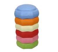 6PCS Stackable Stepping Stones, Non-Slip Kids Balance Stones Rainbow Crossing River Stones, Balance Beam Game for Obstacle Course, Sensory Play