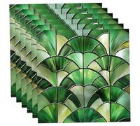 6pcs Stained Glass Window Film Sun Blocking Privacy Static Decorative Stickers for Bathroom Kitchen Home Office