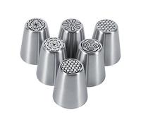 6PCS Stainless Steel Cake Icing Nozzles, Flower Shaped Pastry Decorating Tips for Buttercream, Durable and Reusable Tools - Food Grade Material, Easy to Clean, Perfect for Cakes