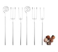 6PCS Stainless Steel Chocolate Forks for Dessert Serving Fruit Salad Pastry Tools with Elegant Design and Construction