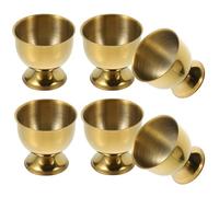 6Pcs Stainless Steel Egg Cups Unbreakable Tabletop Egg Holders Versatile Small Wine Glasses for Home Kitchen Restaurant Use
