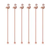 6Pcs Stainless Steel Flamingo Drink Stirrers Coffee Beverage Stirrers Swizzle Stick Stirrer Reusable Fit for Mixing Cocktail, Whiskey Hot Cocoa,Creamer