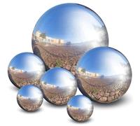 6Pcs Stainless Steel Gazing Balls, Silver Mirror Polished Hollow Sphere | Weather-Resistant Reflective Globe Ornament for Floating Pond, Garden Lawn, Patio & Yard Decoration
