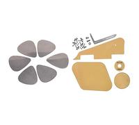 6Pcs Stainless Steel Guitar Picks & 1 Set Yellow Pickguard Cavity Switch Covers Pickup Plate Bracket Screws