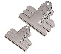 6pcs Stainless Steel Hinge Clips, Large Clip Power Metal Iron Shelf Clothespin Art Easel Clip Billing Information to Organize Small Tickets Clips Office Storage