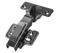 6pcs Stainless Steel Hydraulic Hinges Damper Buffer Soft Close Home Kitchen Cabinet Cupboard Door Furniture Hardware for Kitchen Cupboards(Black,Half Overlay)