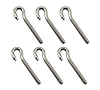 6Pcs Stainless Steel M10 Eye Bolt Long Shank Threaded Rod Round Hook Eyelet Bolt Screw