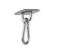 6pcs Stainless Steel Pad Eye Plate Hooks, Hardware Staple Hook Loop with Screws and Plastic Expansion, Ceiling Hooks for Wall Deck(Diamond M8)