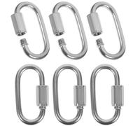 6pcs Stainless Steel Quick Link Connector, Threaded Locking | 304 Steel, Polished Burr-free Finish, Easy Threaded Closure, for Keychains, Trailers, Garage Use