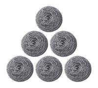 6PCS Stainless Steel Scourers, 8*3.5cm Round Metal Scourer, Soft Flexible, No Hurt to Hands, Rust-Proof and Odor-Proof, for Stain Cleaning, Polishing and Bathroom Hardware Maintenance