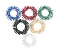 6Pcs Stainless Steel Spiky Finger Massage - Assorted Colors Acupressure Fidget Toy for Stress, Anxiety Reduction, and Finger Relaxation