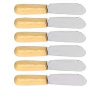 6pcs Stainless Steel Straight Edge Wide Butter Spreader with Wood Handle Deluxe Sandwich Cream Cheese Condiment Butter Knife Spreader Set Kitchen Tools, Butter Knives 4 Inches，butter spreader