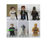 6PCS Star Wars Custom Fit Lego Mini Figures Toys Han Solo Luke Chewbacca R2D2