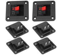 6pcs Stereo Speaker Connecting Plate 2 Way ABS Copper Terminal Board | Spring Clip Binding Connector, Black Finish, for Electronic Devices and DIY Aging, Easy Install