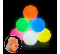 6Pcs Sticky Balls Ceiling Glow, Glorb Balls in The Dark Fidget Toys, Night Stress Balls for Adults, Fluorescent Sticky Wall Balls for Kids, Stress Relief Sensory Toys Cool Stuff for Bedrooms