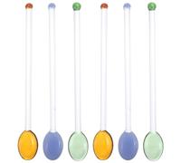 6pcs Stirring Rod Cocktail Stirrer Coffee Stir Sticks Fruit Mixing Stick Chocolate Stirrers Beverage Stirs Drink Mixer Stirring Sticks Home Bar Accessory Barspoon Glass re-usable