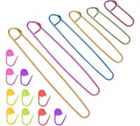 6Pcs Stitch Holder Set, 6 Size Assorted Colors Aluminum Yarn Stitch Holder Set Crochet Knitting Needle Markers Accessories Crochet Safety Pins for DIY Knitting Notions Crochet Needle Hooks Craft
