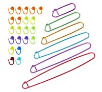 6Pcs Stitch Holder Set, 6 Size Assorted Colors Aluminum Yarn Stitch Holder Set Crochet Knitting Needle Markers Accessories Crochet Safety Pins for DIY Knitting Notions Crochet Needle Hooks Craft