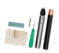 6PCS Stone Knapping Tool Set Copper Stainless Steel Stone Carving Tool for Hobbyists Shaping and Carving Ancient Skills Crafting Equipment