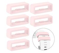 6pcs Strap Loop for Garmin Forerunner 265S/255S/255S Music/Vivoactive 4S/Venu 3S/Venu 2S/Vivomove 3S Wristband Loop, 18mm Lock Ring Replacement Watch Band Ring Smartwatch Keeper Pink