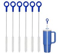 6Pcs Straw Cleaner Brush, Cleaning Set for Tubes, Kettles, Bottles | Straw Cleaning Brush by 304 Stainless Steel and Nylon Bristles, 12 Inch Extra Long Metal Scrubber for Stanley Cup