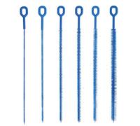 6pcs Straw Cleaner Brush Set, 12.6 Inch Cleaning Brush Extra Long Reusable Water Bottle Pipe Cleaner Bendable Cleaning Tool for Metal Silicone Plastic Glass Straws Tubes (Blue)